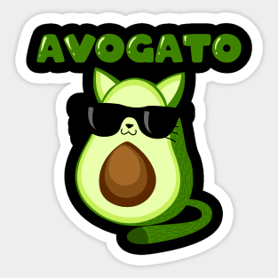 Avogato Funny Avocado Cat Lover Sticker